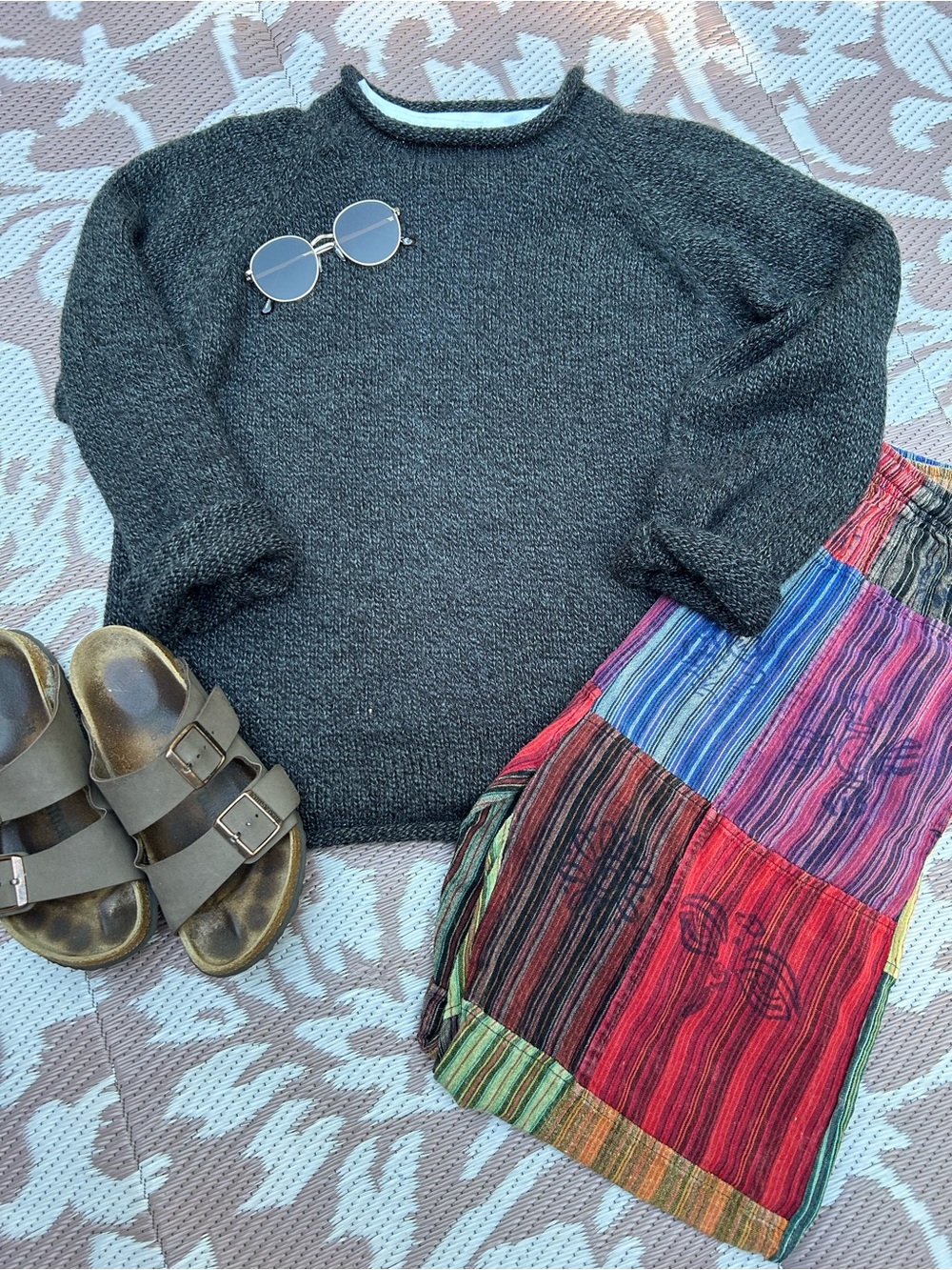 Mexicali Blues Alpaca Wool Roll Neck Crewneck Charcoal Gray Sweater | Unisex M